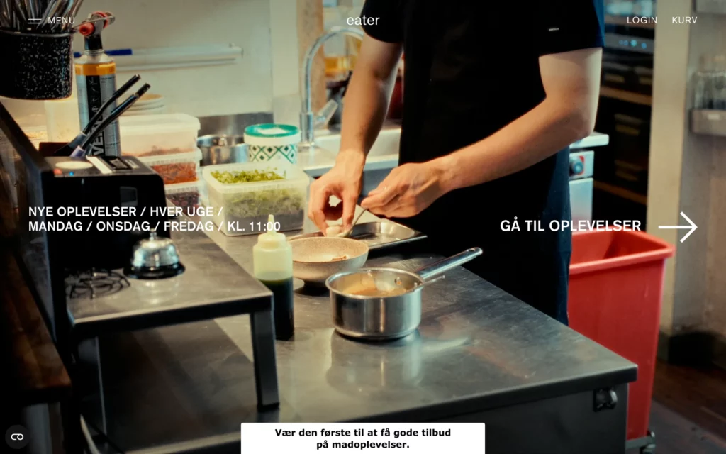 Eater — skærmbillede af hjemmesiden